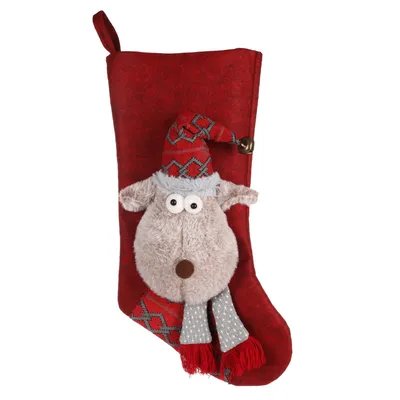 Flamingo - Chaussette Caribou Noël couleur aléatoire jouet pour chien