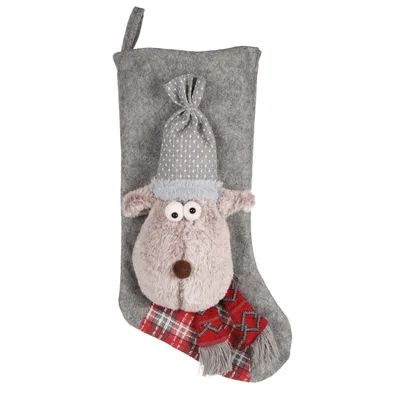 Flamingo - Chaussette Caribou Noël couleur aléatoire jouet pour chien