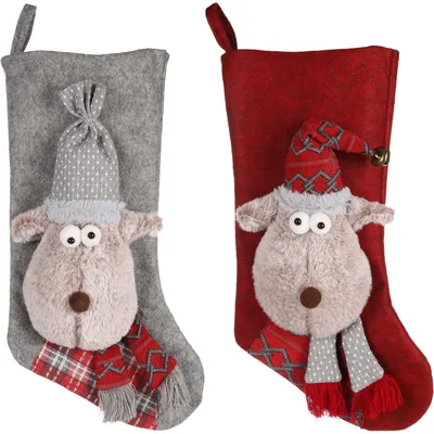 Flamingo - Chaussette Caribou Noël couleur aléatoire jouet pour chien