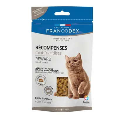 Francodex - Mini friandises récompenses saveur poulet 100 g pour chats Francodex - Mini friandises récompenses saveur poulet 100 g pour chats