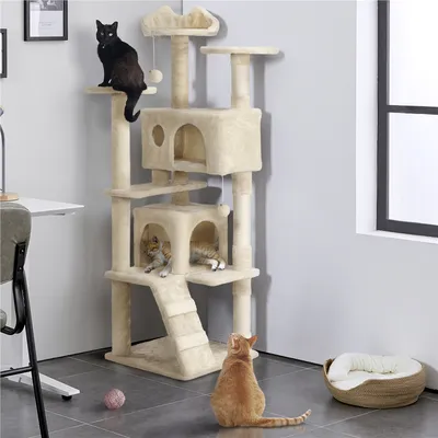 Arbre à Chat Avec Jouets Cachettes Griffoirs En Sisal Rampe Tour