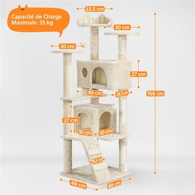 Arbre à Chat Avec Jouets Cachettes Griffoirs En Sisal Rampe Tour