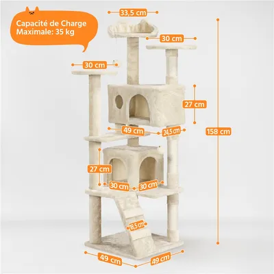 Arbre à Chat Avec Jouets Cachettes Griffoirs En Sisal Rampe Tour