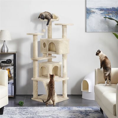 Arbre à Chat Avec Jouets Cachettes Griffoirs En Sisal Rampe Tour