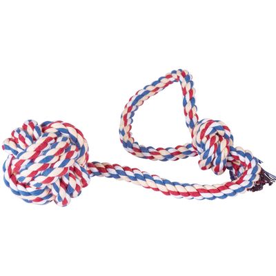 Idealdog Balle de corde avec poignée pour chien