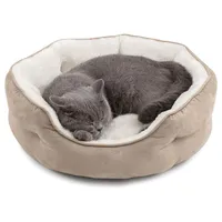 MCBOSON 63 cm Braun – Rundes Heizkissen, Katzenbett