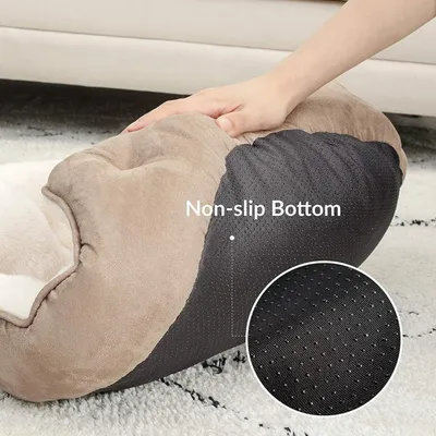 MCBOSON  63cm Brun - Coussin chauffant rond, lit pour chat