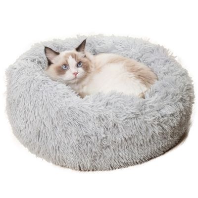 MCBOSON Lit pour chat en peluche Confort Gris clair - 60cm