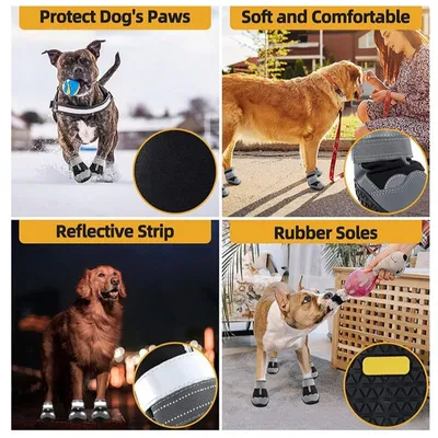 MCBOSON Hundeschuhe mit Reflektorstreifen MCBOSON Hundeschuhe mit Reflektorstreifen