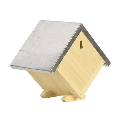 Maison à abeilles carrée, hauteur 18 cm en bois