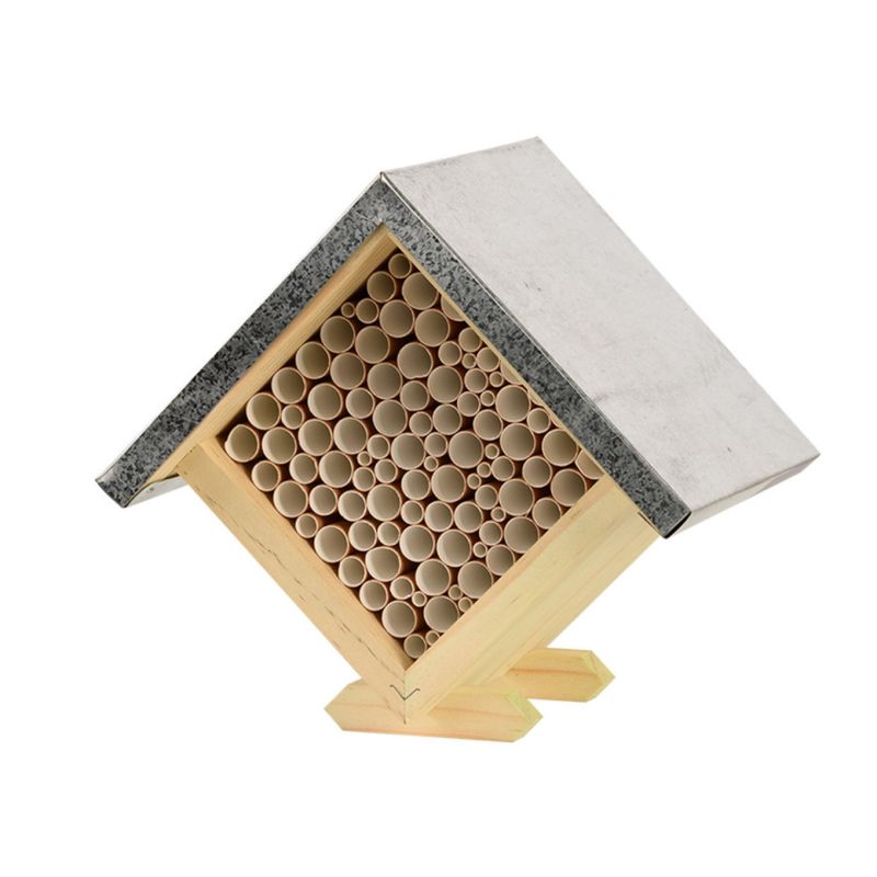 Maison à abeilles carrée, hauteur 18 cm en bois