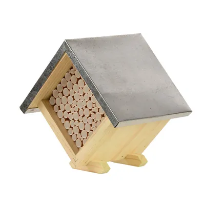 Maison à abeilles carrée, hauteur 18 cm en bois