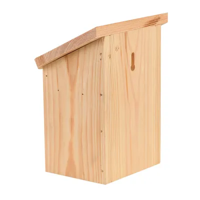 Maison à abeilles, avec toit coloré avec silhouette abeilles.