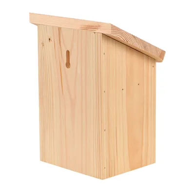 Maison à abeilles, avec toit coloré avec silhouette abeilles.