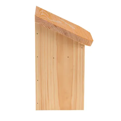 Maison à abeilles, avec toit coloré avec silhouette abeilles.
