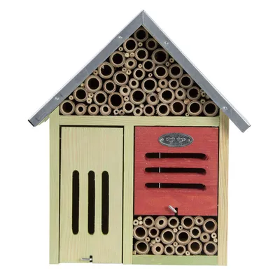 Hôtel à insectes, taille L, avec brosse de nettoyage.