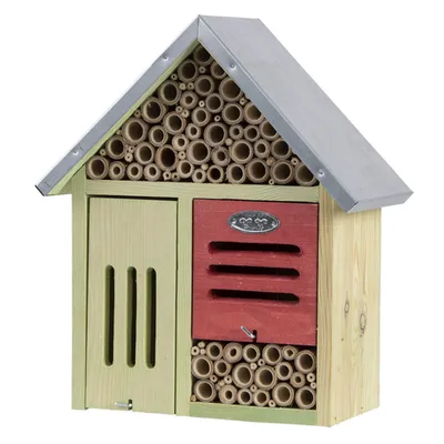 Hôtel à insectes, taille L, avec brosse de nettoyage.