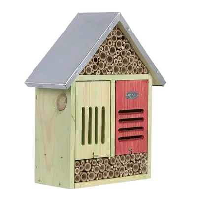 Hôtel à insectes, taille XL , avec brosse de nettoyage H 38 cm