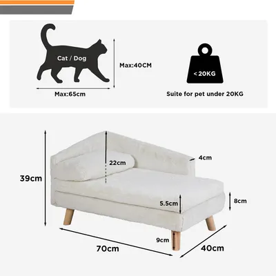 BINGOPAW Canapé pour chien Lit avec coussin surélevé