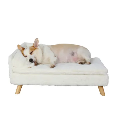 BINGOPAW Canapé pour chien Lit avec coussin surélevé
