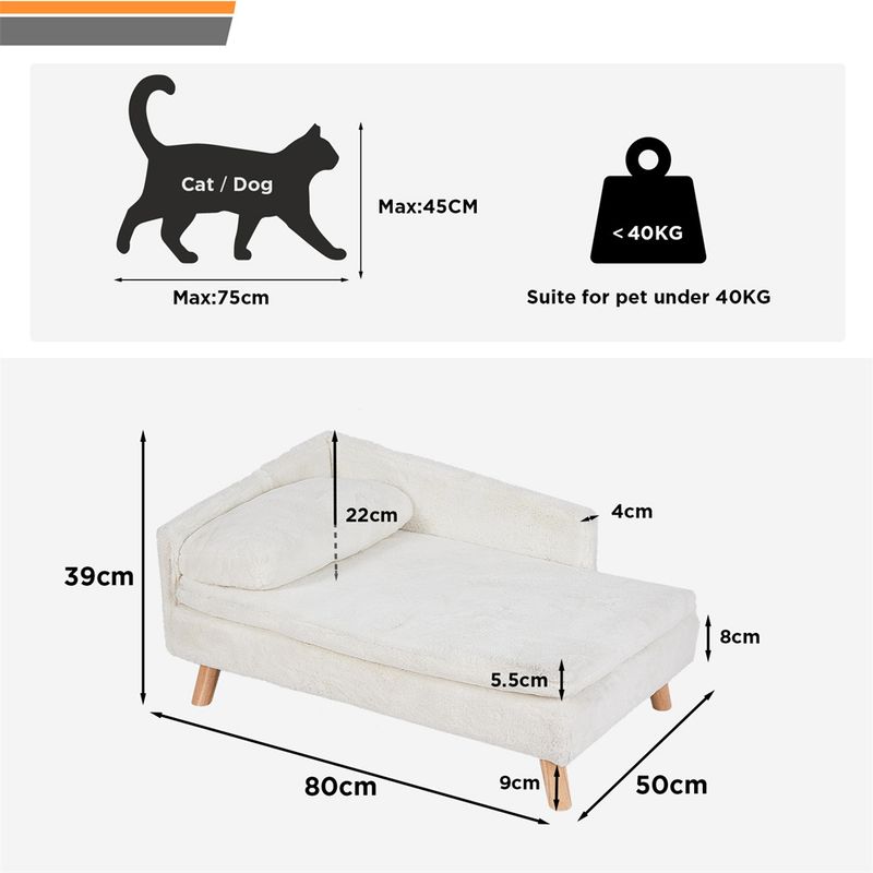 BINGOPAW Canapé pour chien Lit avec coussin surélevé