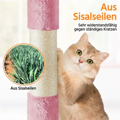 Kratzbaum 158 cm hoch, stabiler Katzenkratzbaum, Katzenbaum Katzenmöbel