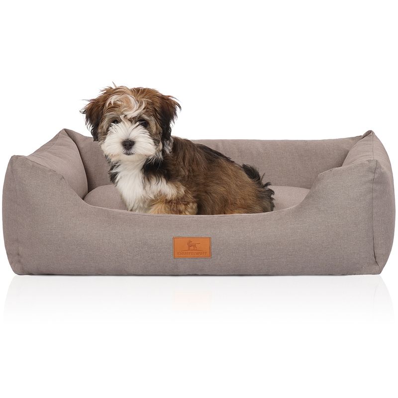 Knuffelwuff Hundebett Lotte aus Velours mit feinem Handwebcharakter