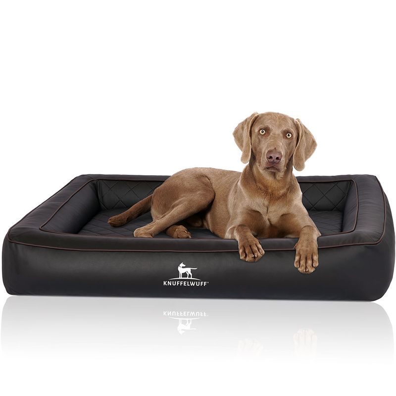 Knuffelwuff Orthopädisches Hundebett aus Kunstleder Hampstead