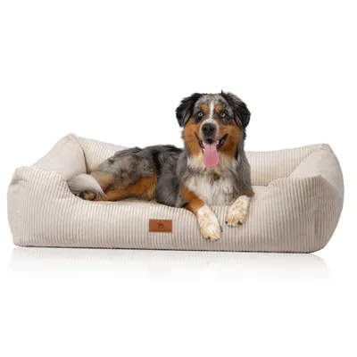 Knuffelwuff Hundebett aus Cord mit Handwebcharakter Olivia
