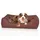 M-L 85 x 63 x 23cm marron/rouge