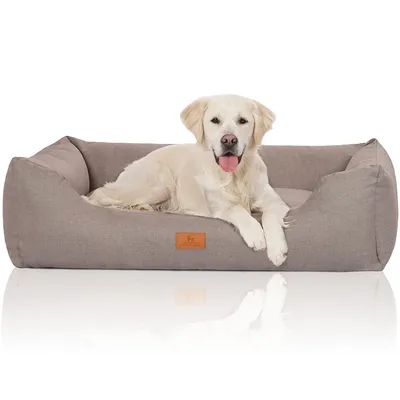 Knuffelwuff Hundebett Lotte aus Velours mit feinem Handwebcharakter Knuffelwuff Hundebett Lotte aus Velours mit feinem Handwebcharakter