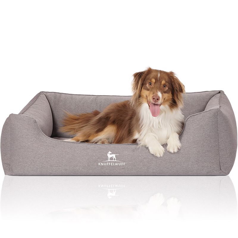 Knuffelwuff Orthopädisches Hundebett Leano aus Velours mit Handwebcharakter