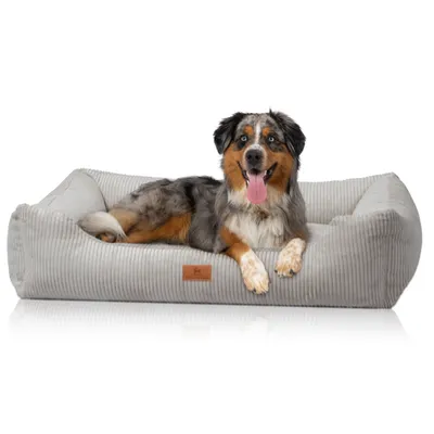 Knuffelwuff Hundebett aus Cord mit Handwebcharakter Olivia