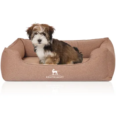 Knuffelwuff Orthopädisches Hundebett Leano aus Velours mit Handwebcharakter
