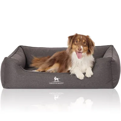 Knuffelwuff Orthopädisches Hundebett Leano aus Velours mit Handwebcharakter Knuffelwuff Orthopädisches Hundebett Leano aus Velours mit Handwebcharakter