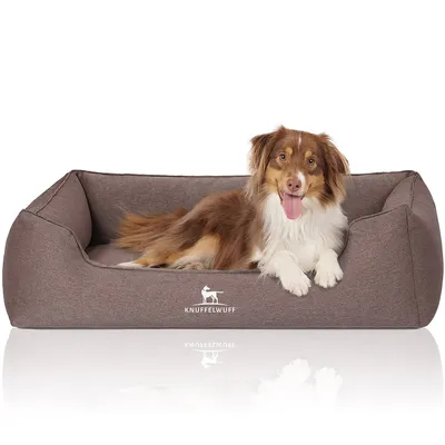 Knuffelwuff Orthopädisches Hundebett Leano aus Velours mit Handwebcharakter Knuffelwuff Orthopädisches Hundebett Leano aus Velours mit Handwebcharakter