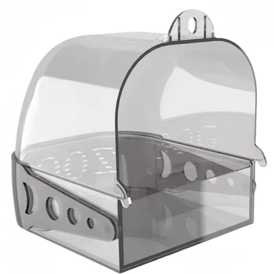 MCBOSON Baignoire cage à oiseaux 2 en 1 grise MCBOSON Baignoire cage à oiseaux 2 en 1 grise