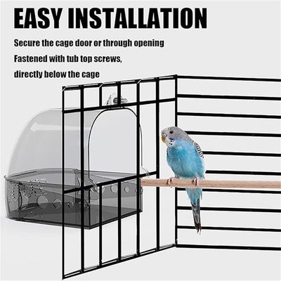 MCBOSON Baignoire cage à oiseaux  2 en 1 grise