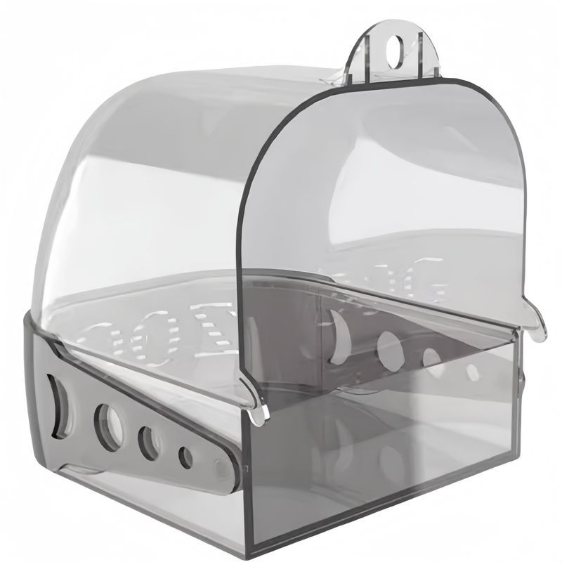 MCBOSON 2-in-1 Vogelkäfigbad, Grau