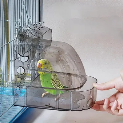 MCBOSON 2-in-1 Vogelkäfigbad, Grau MCBOSON 2-in-1 Vogelkäfigbad, Grau