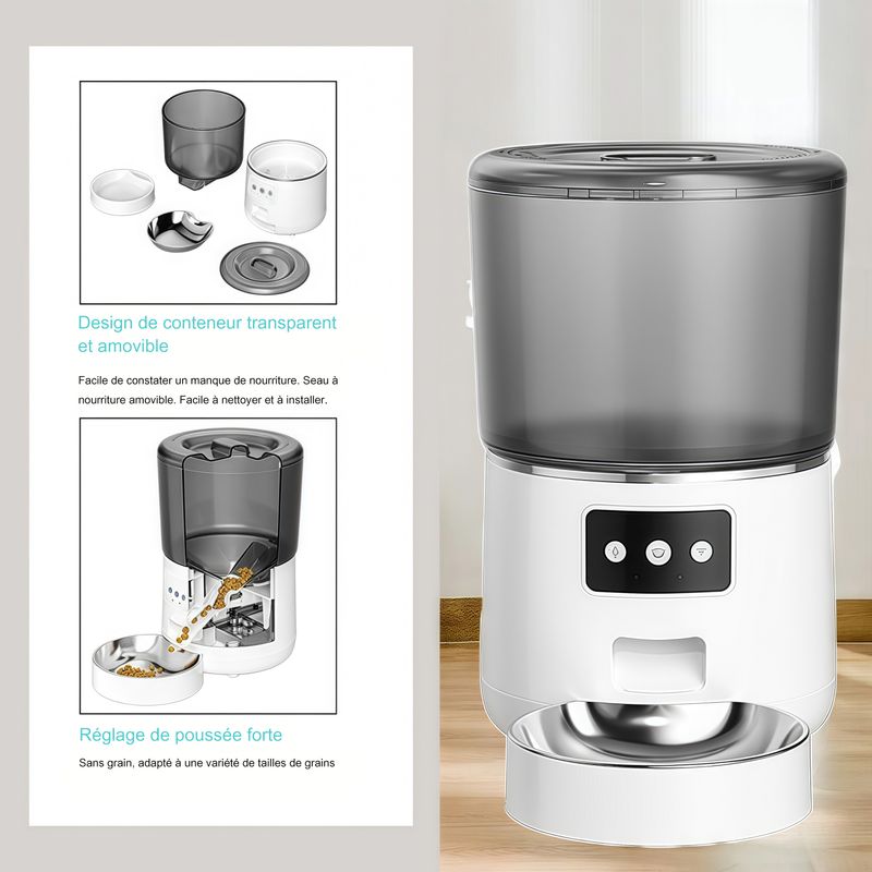 MCBOSON Distributeur automatique pour chien et chat  4L