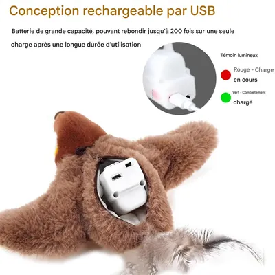 Jouet Oiseau interactif et rechargeable pour chat