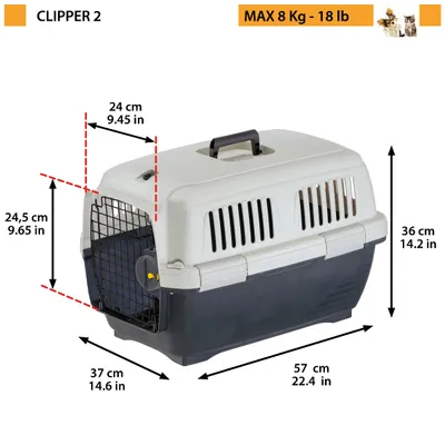 Ferplast Cage de transport pour chats et petits chiens CLIPPER