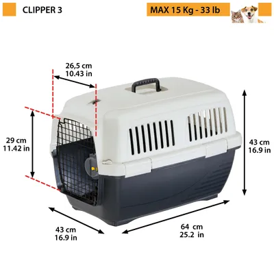 Ferplast Transportbox für Katzen und kleine Hunde CLIPPER