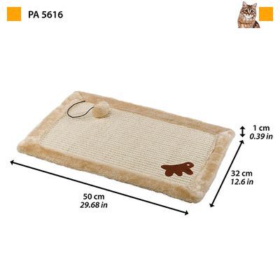 Ferplast Tapis à griffes pour chats en sisal avec balle de Arbre à chats