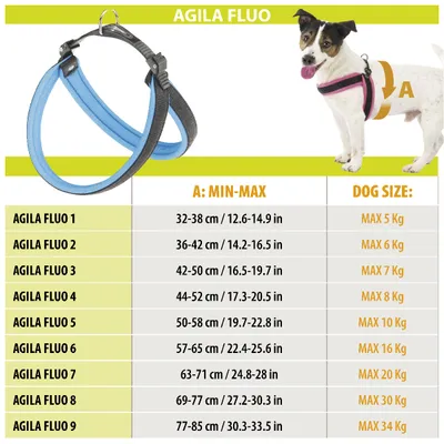Ferplast Harnais ergonomique pour chiens avec rembourrage AGILA FLUO 3-9 Ferplast Harnais ergonomique pour chiens avec rembourrage AGILA FLUO 3-9