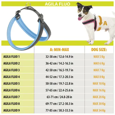Ferplast Ergonomisches Hundegeschirr mit weicher AGILA FLUO 3-9 Ferplast Ergonomisches Hundegeschirr mit weicher AGILA FLUO 3-9