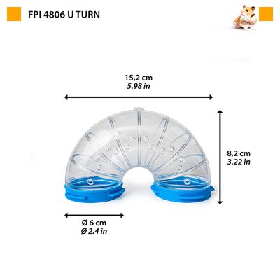 Ferplast Tube plastique en U pour hamsters et autres petits Tunnel FPI 4806