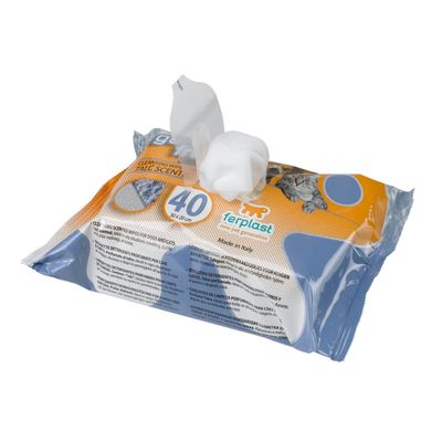 Ferplast Lingettes nettoyantes humides.  Au talc - 40 GENICO FRESH