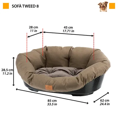 Ferplast Niche en plastique pour chiens et chats avec SOFA' TWEED
